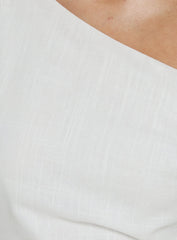 Izadonna Off Shoulder Cinched Mini Dress White