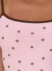 Isa Square Neck Mini Dress Pink Polka Dot