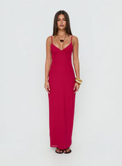 Glass Half Full Mesh Maxi Dress Electric Fuschia