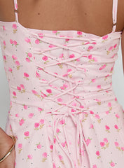 Members Only Maxi Dress Soft Pink Floral