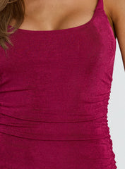 Lavonne Ruched Maxi Dress Plum
