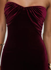 Irena Strapless Maxi Dress Burgundy