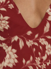 Esmira Halter Mini Dress Burgundy Floral