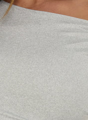 Antonetta Off Shoulder Ruched Mini Dress Grey Marle