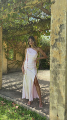 Halle One Shoulder Maxi Dress - Pink