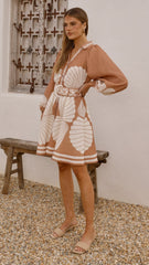 Mariel Long Sleeve Mini Dress - Siena