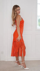 Sofia Disc Halter Midi Dress