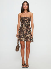 Confessions Strapless Mini Dress Leopard