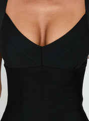 Justina Bandage Midi Dress Black