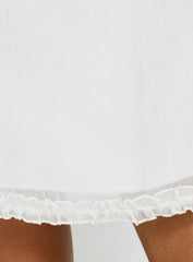 Sleeping Beauty Frill Baby Doll Mini Dress White