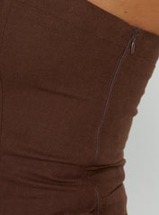 Rynara Strapless Beaded Mini Dress Chocolate