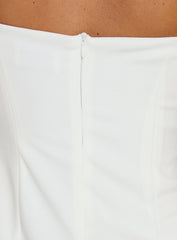Romanzia V Neck Mini Dress White