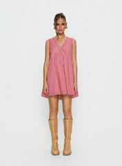 Akacia Babydoll Mini Dress Red Gingham