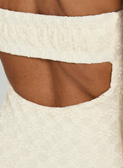 Aryela Strapless Textured Maxi Dress Cream