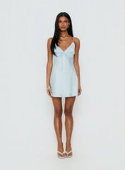 Iseabal V Neck Mini Dress Ice Blue