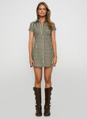 Motley Mini Dress Brown Check