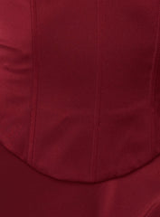 Devotedness Satin Corset Maxi Dress Deep Red