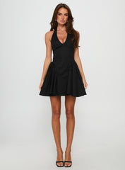 Karisse Halter Mini Dress Black