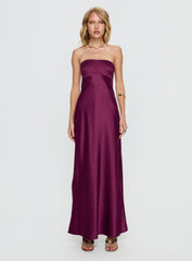 Rozelle Strapless Maxi Dress Currant
