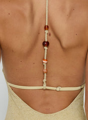 Be The One Beaded Low Back Maxi Dress Sage Green