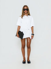 Agnessa Ruched Detail Mini Dress White