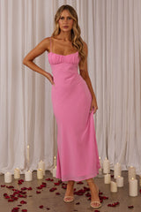 Nerida Twist Back Maxi Dress Pink