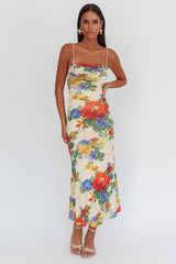 Days Ahead Mesh Overlay Maxi Dress Floral Pink