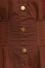 Phoenix Long Sleeve Mini Dress - Brown Denim