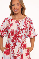 Simmons Mini Dress - Fuchsia Floral