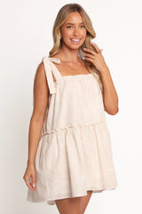 Wells Mini Dress - Tan Swirl