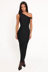 Hudson Off Shoulder Midi Dress - Black
