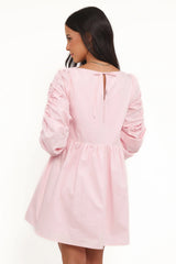 Micaela Long Sleeve Mini Dress - Pink