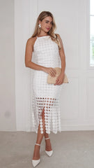 Sofia Disc Halter Midi Dress