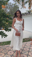 Indigo Midi Dress - White Denim