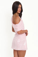 Lavine Mini Dress - Pink Sequin