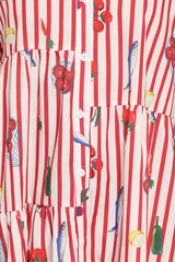 Peachy Mini Dress - Red Picnic Stripe