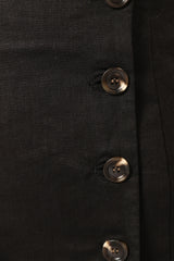 Allegra Linen Mini Dress - Black