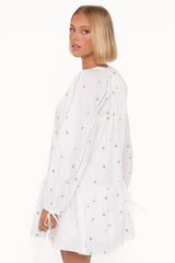 Hart Long Sleeve Mini Dress - White Floral