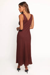 Shyla Midi Dress - Brown