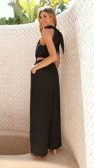 Lara Halter Neck Wide Leg Jumpsuit - Black