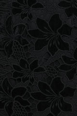 Cynthia Velvet Lace Mini Dress - Black