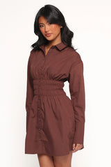 Wallace Mini Dress - Chocolate