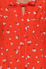 Lacey Mini Dress - Red Floral