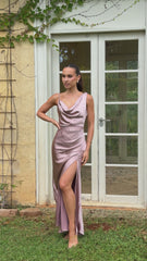 Iris Asymmetrical Maxi Dress - Dusty Pink