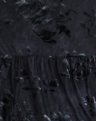 Anyeli Mini Dress in Leaf Velvet Dark Blue