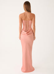Adara Corset Maxi Dress - Peach