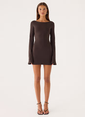 Alonna Mini Dress - Chocolate Fudge