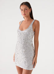 Alula Sequin Mini Dress - Silver