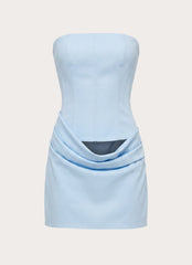 Alva Strapless Mini Dress - Blue