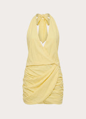 Asla Halter Mini Dress - Bright Lemon